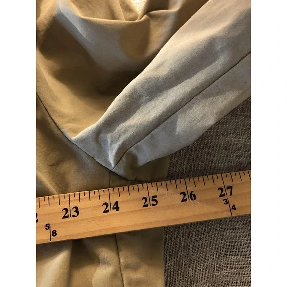 LL Bean Blazer Mens 52 Tall Khaki Cotton Sport Coat Elbow Patches Patch Pockets